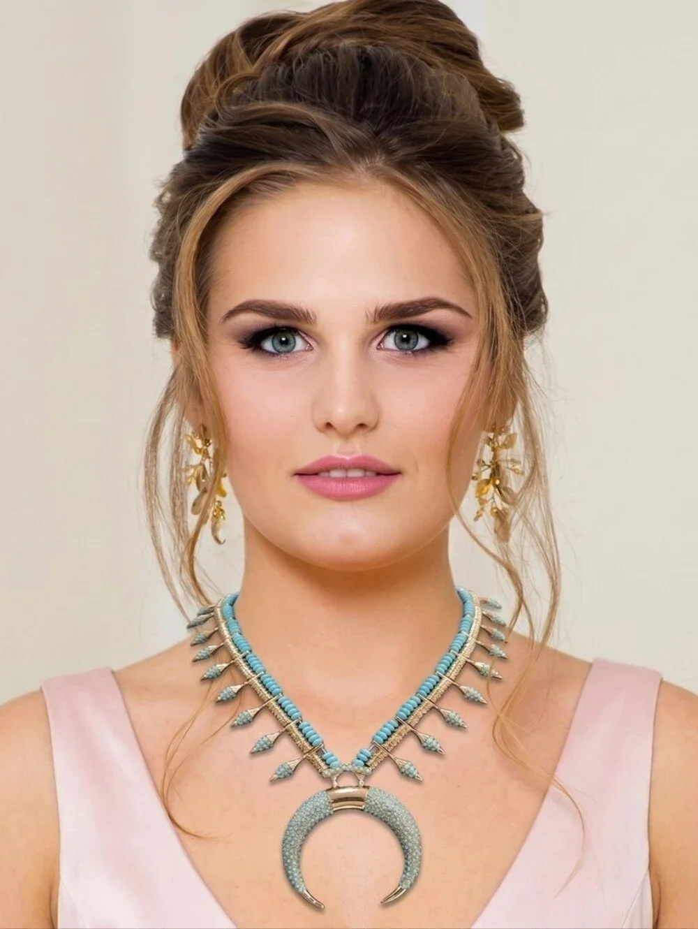 💙▪️ATTERRI ▪️Chic Turquoise Crescent 23in Necklace
